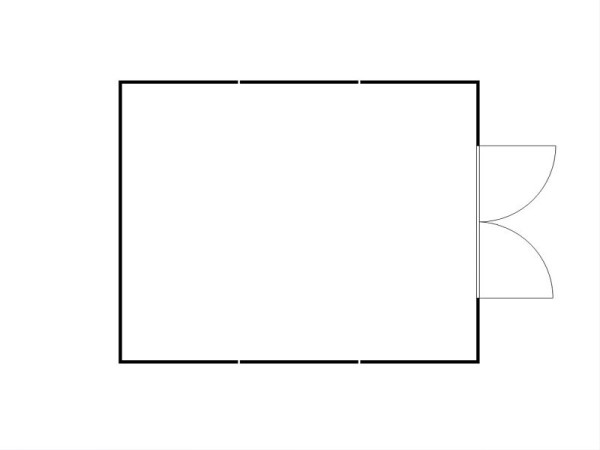 FLADAFI Materialcontainer-Kombination, IC Pro 1560, isoliert, Holzfußboden, Doppelflügeltür (symmetrisch) auf der 5 m Seite, F2223500301