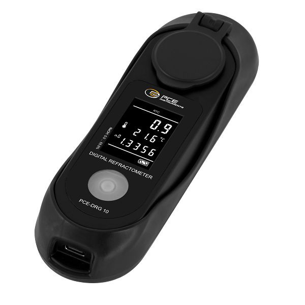 PCE Instruments Digitales Refraktometer bestimmt den prozentualen Anteil von Natriumhydroxid in wässrigen Medien, PCE-DRG 10