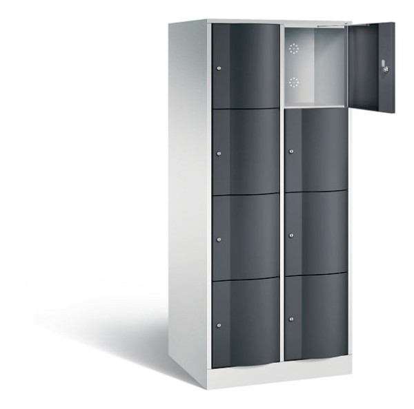 C+P XL-Schließfachschrank Resisto, H1950xB772xT640mm, Farbe: Lichtgrau / Schwarzgrau, 8470-273 S10032