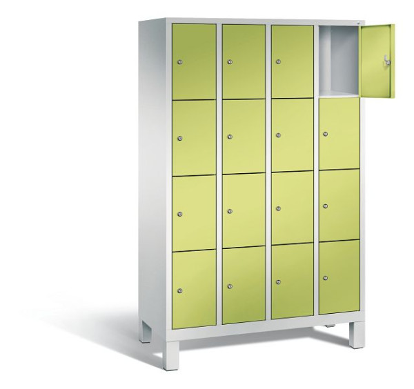 C+P Schließfachschrank Evolo, H1850xB1190xT500mm, Farbe: Lichtgrau / Viridingrün, 48010-404 S10091