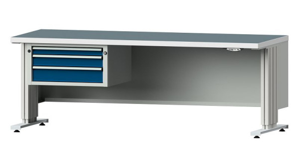 ANKE Werkbänke Arbeitstisch LIFT mit Unterbau, Modell 522 VL, 2000 x 800 x 740-1140 mm, RAL 7035/5010, UBP 40 mm, 405.342