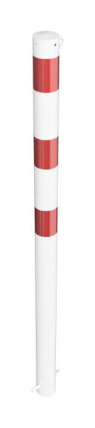 Schake Absperrpfosten Stahlrohr Ø 76 x 2,6 mm ortsfest, zum Einbetonieren feuerverzinkt / weiß beschichtet, 1 Öse, 476B/1