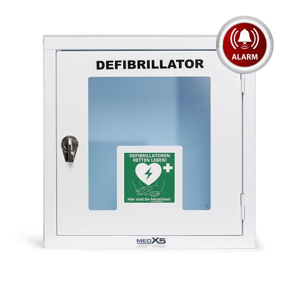 MedX5 Universal Defibrillator-Metallwandkasten mit Alarm mit Montagematerial, für Innenbereiche, 1-53686