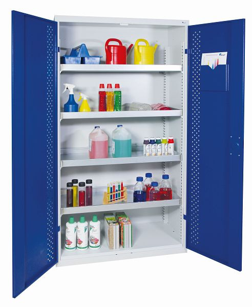 stumpf Chemikalienschrank, Abmessung 1950x1000x500 mm (HxBxT), RAL 7035/5010, 4 Wannen dichtgeschweißt, 7599374