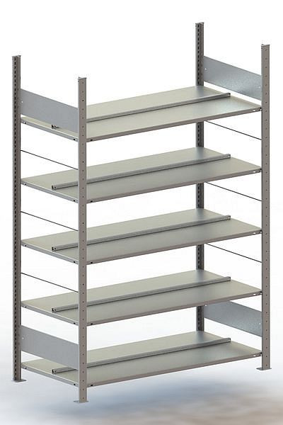 Meta S3 Büro Steckregal Compact GR 1850x1250x600 mm, verzinkt, Bodenanzahl: 5, 200178018