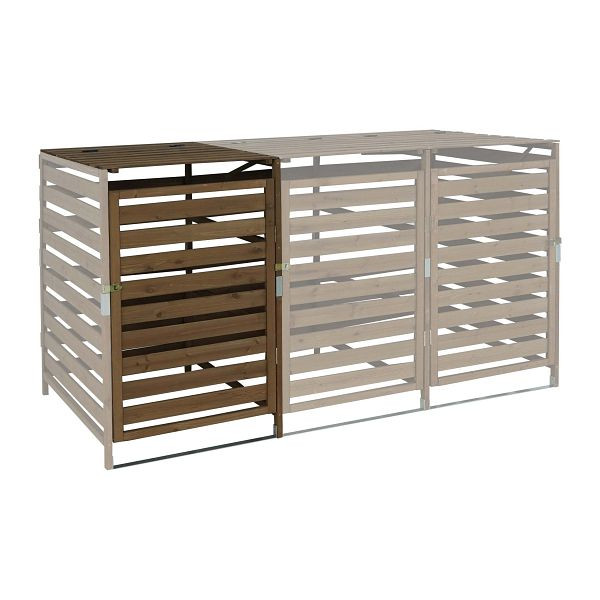 Mendler XL 1er-/2er-Mülltonnenverkleidung Erweiterung HWC-H62, Mülltonnenabdeckung, 110x65x93cm Massiv-Holz, dunkelbraun, 82812