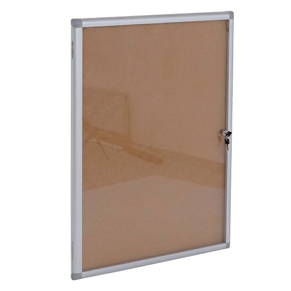 Mendler Schaukasten HWC-Q51, Memoboard Pinnwand mit Korkoberfläche, Aluminium abschließbar inkl. Zubehör 95x68x7cm, 122958