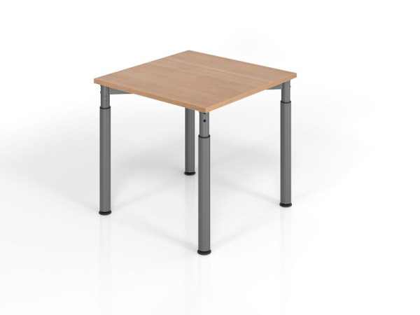 Hammerbacher Schreibtisch YS08, 80 x 80 cm, Platte: Nussbaum, 25 mm dick, ABS-Dickkante, Rechteckform, Graphit, VYS08/N/G