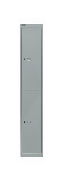 Bisley Garderobenschrank Office, 1 Abteil, 2 Fächer, silber, CLK122355