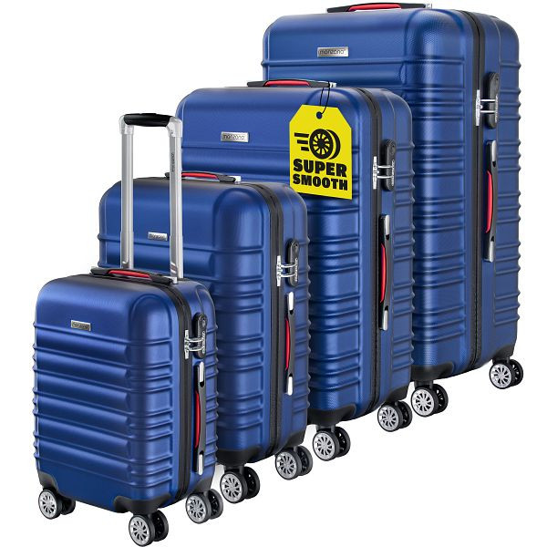 monzana Hartschalenkoffer Set 4tlg Rollen 360º Blau ABS, 107218