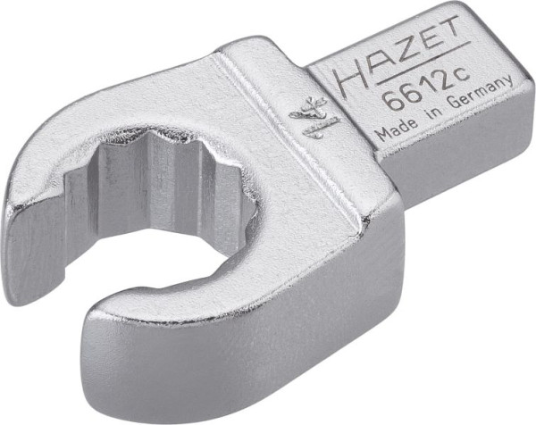 Hazet Einsteck-Ringschlüssel, offen, Einsteck-Vierkant 9 x 12 mm, Außen-Doppel-Sechskant Profil, 14 mm, 6612C-14