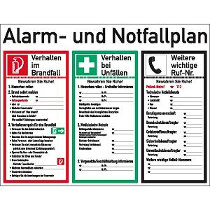 Moedel Alarm- und Notfallplan, Kunststoff, 620x480 mm, 57075