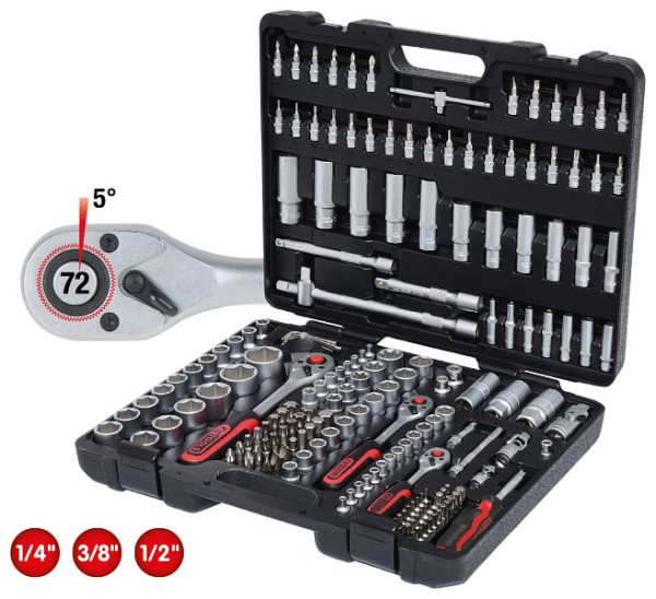 KS Tools 1/4"+3/8"+1/2" Steckschlüssel-Satz, 179-teilig, 917.0779