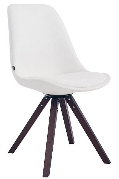 CLP Besucherstuhl Calais Drehbar Walnuss Square, weiß, 152303802