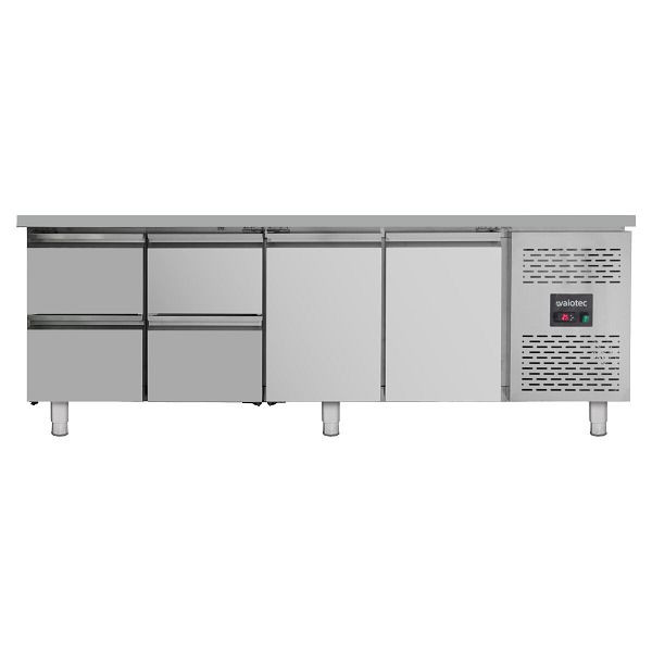 Vaiotec Kühltisch / 2 Türen & 4 Schubladen - Monoblock, 2230 x 700 mm, 12020