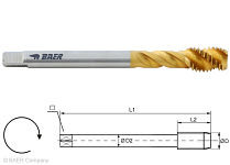 BAER HSSE-TIN Maschinengewindebohrer - 40° RSP - MF 10 x 1,0 - DIN 374 hochlegierte Stähle, 120604003