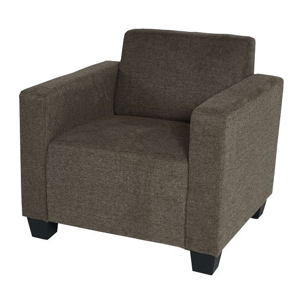Mendler Sessel Loungesessel Lyon, Stoff/Textil, braun, 75619