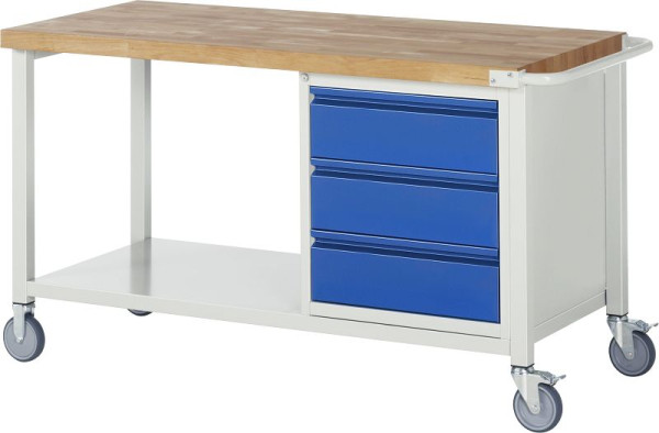 RAU Fahrbare Werkbank 8157I6, B1500xT700xH880mm, 3xSchublade-TA, 05-8157I6-157R4S.11