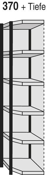 Kerkmann Eckregalfeld Stora 100, T 300 x H 2250 mm, schwarz/lichtgrau, 51244915