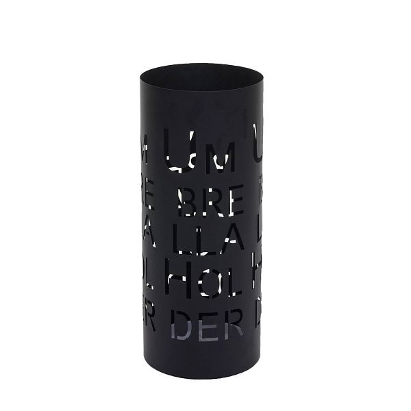 Mendler Schirmständer HWC-C78, Regenschirmständer Schirmhalter Regenschirmhalter, rund 55cm, Schrift, schwarz, 66519