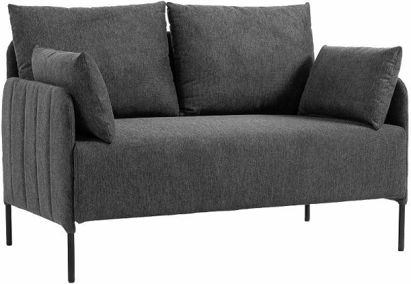 CLP Ziden Couch 2 Sitzer Stoff, schwarz, 326881, 4255716368081