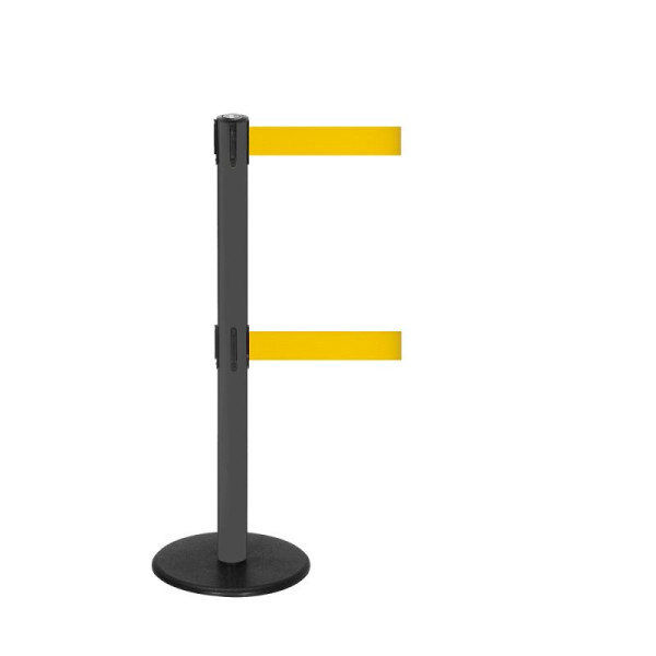 Stein HGS Personenleitsystem -P-Line Duo-, anthrazit, signalgelb, mit Gurtendstück (Standard), Gurtlänge: 2 x 4 m, 36403-1302