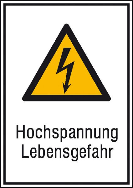 SafetyMarking Warn-Kombischild, Hochspannung Lebensgefahr, BxH 13,1x18,5 cm, Aluminium, 11.0428