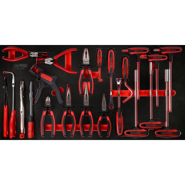 KS Tools PERFORMANCEplus Werkzeugsatz 24-teilig Zangen und T-Griff-Winkelstiftschlüssel, 813.0024