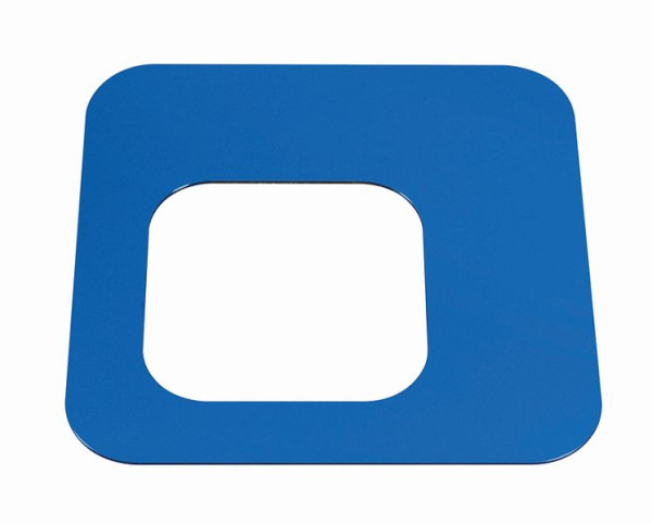 Design-Abfallbehälter PURE ELEGANCE Deckel + Piktogramm Blau, B 385 x T 385 x H 5 mm, 392022