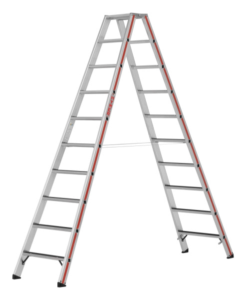HYMER Stufenstehleiter R13, beidseitig begehbar, 2x10 Stufen, Länge 2,54 m, 862420