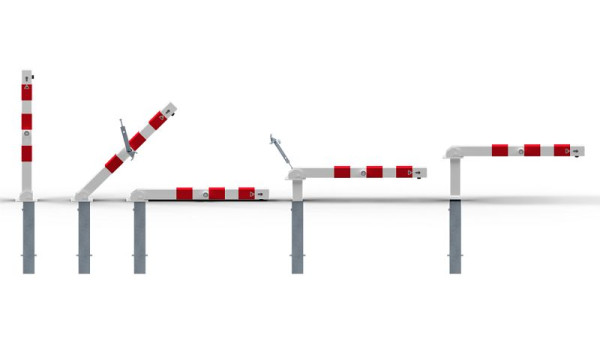 Schake Absperrpfosten Typ 4701FUH, 70x70mm, -umlegbar und herausnehmbar- mit Dreikantverschluss, feuerverzinkt, mit 1 Öse, 4701FUH+1