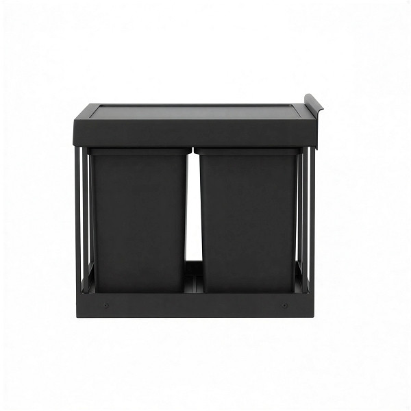 SONGMICS Mülleimer, Schwarz, 48,6x32,4x44,0 cm, LTB951B01