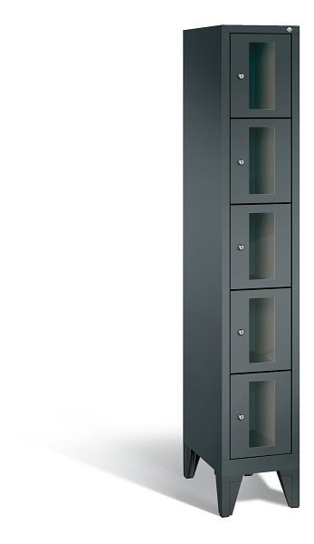 C+P Schließfachschrank Classic, 5 Fächer, H1850xB320xT500 mm, Anthrazit, 8010A105 S10022