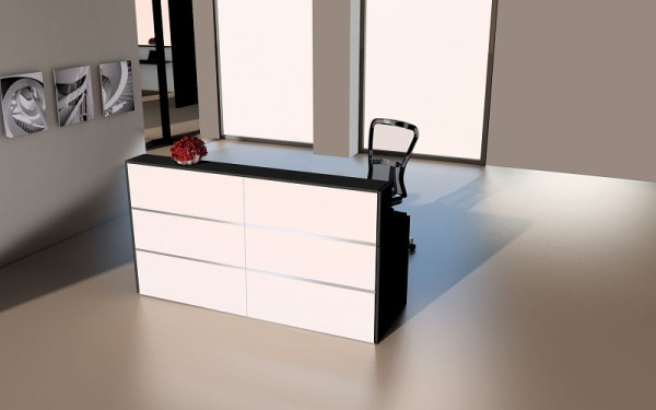 Kerkmann Theke Cento 3, B 2000 x T 800 x H 1100 mm, weiß/anthrazit, 21385210