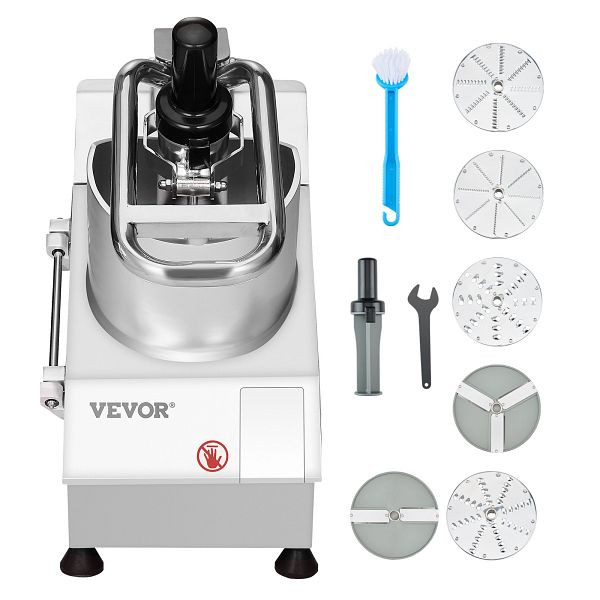 VEVOR Küchenmaschine Gemüseschneider Gemüsezerkleiner, 6 Klingen Edelstahl, DGNSCJ550WMYE68N9V2