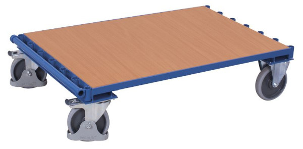VARIOfit Plattenwagen ohne Bügel, Ladefläche: 1.600 x 800 mm, RAL 5010 enzianblau, Radsatz: Bereifung aus Gummi, sw-1284