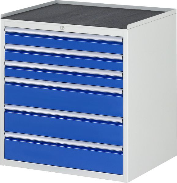 RAU Schubladenschrank Serie 7000, B770xT650xH825mm, Schubladen: 3xH90, 3xH150mm, Metallauflage, 03-XL5.9A-MT.11