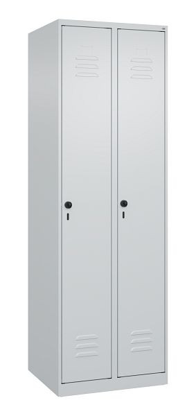 C+P Mehrzweckschrank Classic PLUS, Wäsche-Spind, 2 Abteile, 1850x600x500mm, 7035/7035, Drehriegel, Türen rechts angeschlagen, 080000-20B S10008
