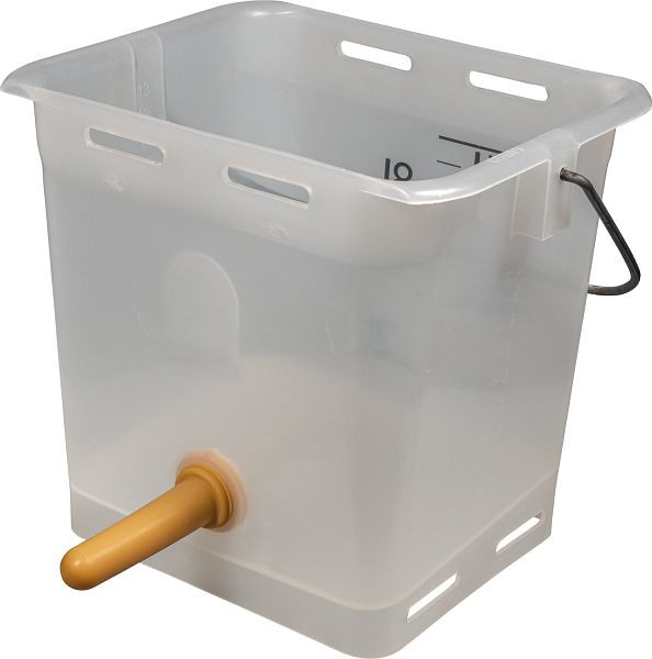 Patura Nuckel-Tränkeeimer 13 l, transparent komplett mit Sauger weich und 1-Click-Ventil, 361457