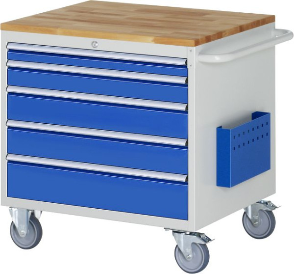 RAU Montagewagen Serie 7000, B770 x T650 x H795 mm, Buche-Massiv-Arbeitsplatte, Schubladen: 1xH60, 1xH90, 2xH120, 1xH150 mm, 15-XL3.11A-B.11