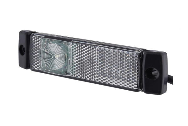 HELLA Positionsleuchte, LED, 24V, Anbau/Schraubanschluss, Lichtscheibenfarbe: glasklar, LED-Lichtfarbe: weiß, 5000mm, links/rechts/vorne, 2PG 008 645-641