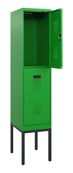 C+P Doppelstock-Spind Evolo PLUS, Gestell, 2 Fächer, 1950x400x500mm, 6037/6037, Zylinderschloss, 0493305-12 S10077
