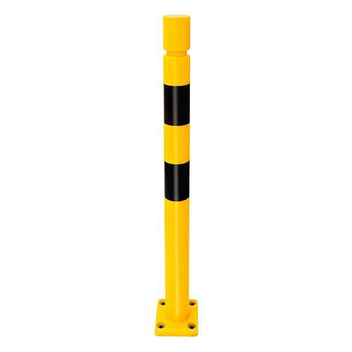 DENIOS Rammschutz-Poller FLEX, gelb mit schwarze Streifen, nachgebend und rückfedernd, Ø: 80 mm, 311257
