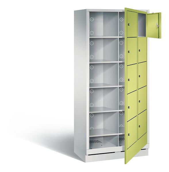 C+P Wäsche-Ausgabeschrank Evolo, H1800xB810xT500mm, Farbe: Lichtgrau / Viridingrün, 48160-205 S10198