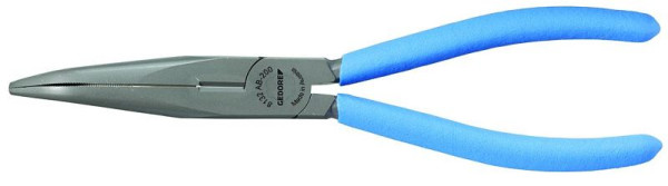 GEDORE Flachrundzange, mit Schneide, gezahnt, gewinkelte Form, Antirutsch-Griff, 160 mm, 6711180