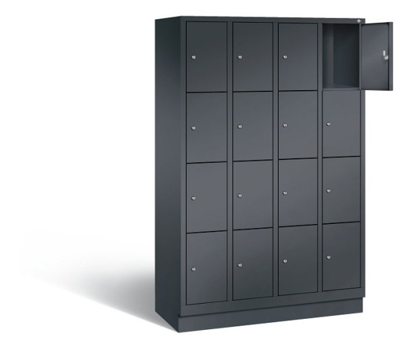 C+P Schließfachschrank Evolo, H1800xB1190xT500mm, Farbe: Schwarzgrau, 48020-404 S10050