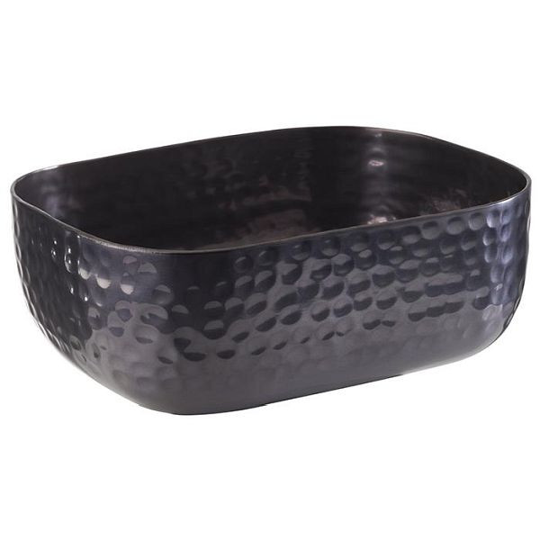 APS Schale, 15,5 x 12 cm, Höhe: 5,5 cm, Aluminium, Gunmetal-Look, gehämmerte Oberfäche, 0,7 Liter, 40692