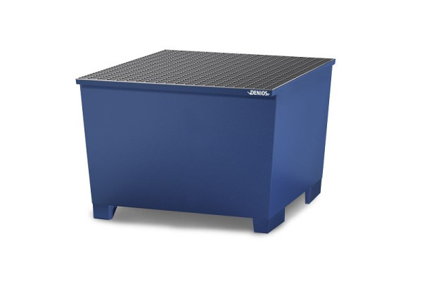 DENIOS Auffangwanne aus Stahl für 1 IBC à 1000 Liter, 1350 x 1300 x 923 mm, 328449