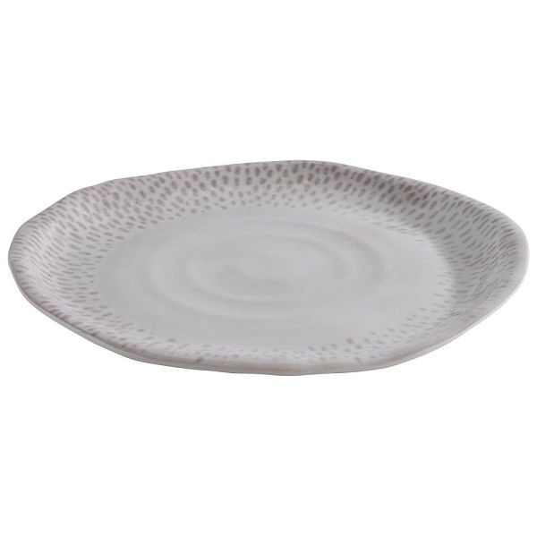 APS Teller "FOOTMARK", Ø 21 cm, Höhe 2 cm, Melamin, Dekor, weiß-grau, 85323