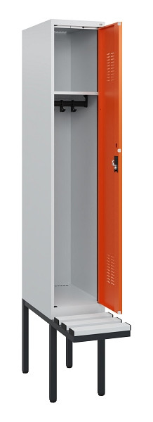 C+P Spind Evolo PLUS, 1 Abteil, 1950x300x815mm, 7035/2004, Zylinderschloss, Material Sitzfläche Kunststoff, 0490405-10 S10083